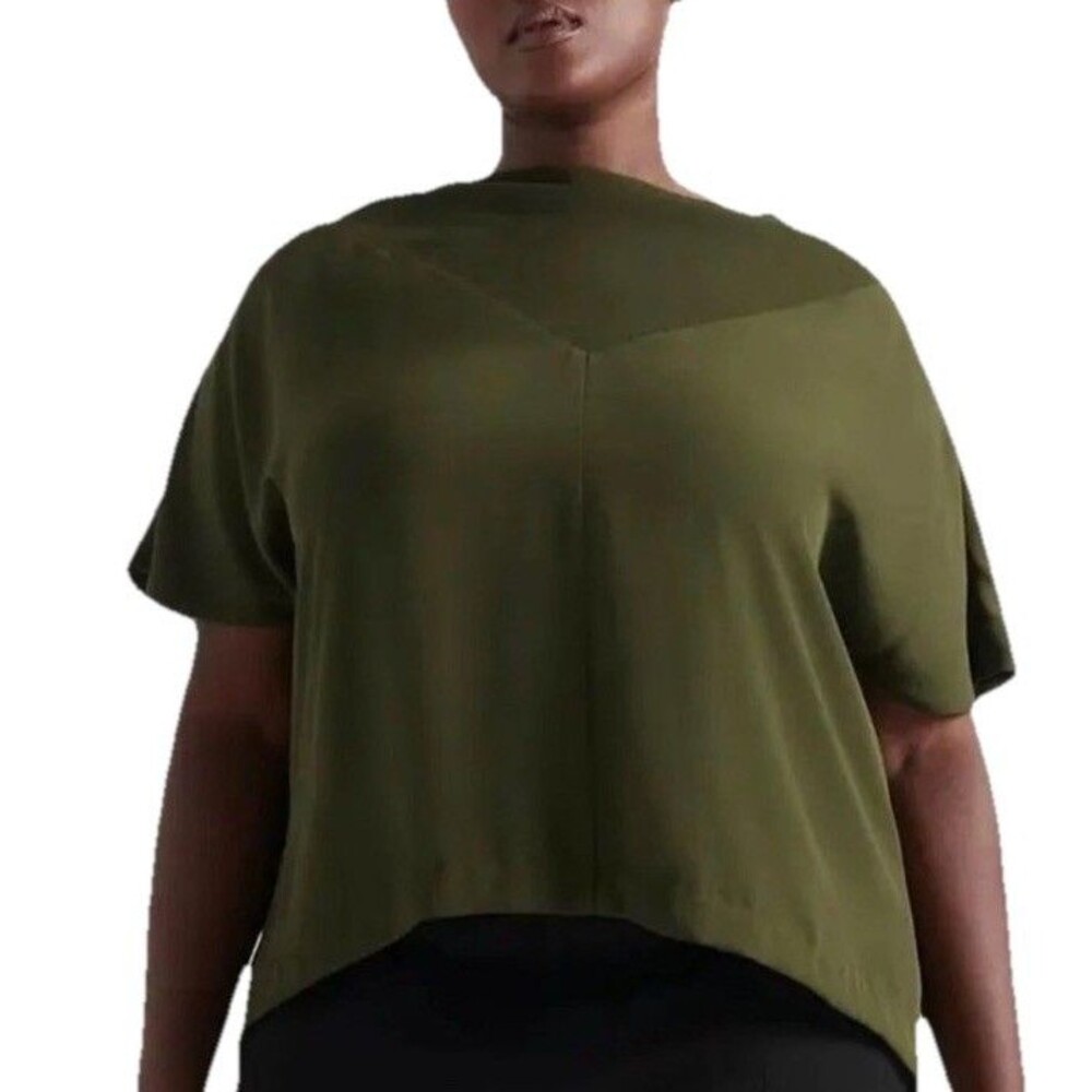 Pari Passu Maura Short Sleeve Top in Army NWT size 16 Minimal Preppy Casual